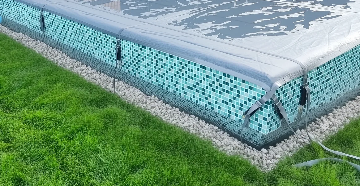 Покрывало для бассейна под снегом — защита зимой в Калуге